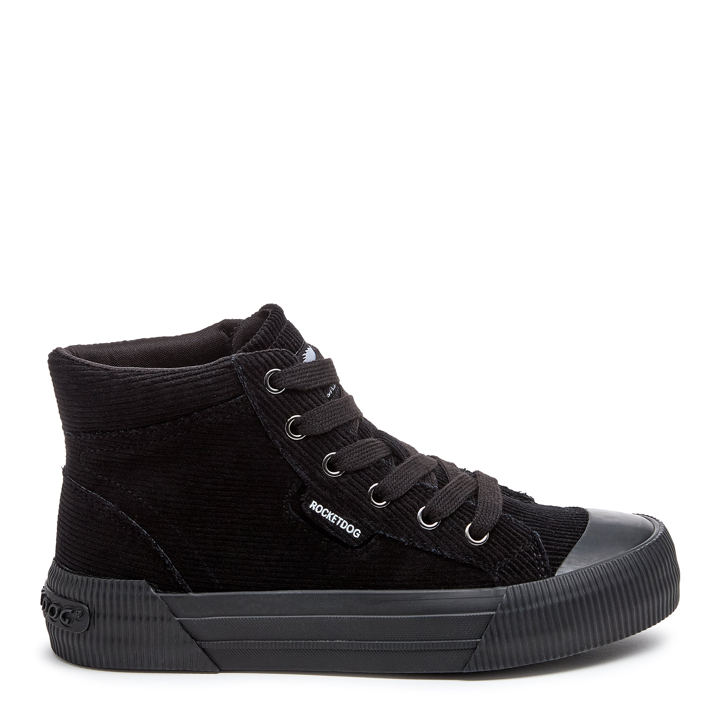Rocket Dog Cheery black corduroy sneaker, women's playful shoe
