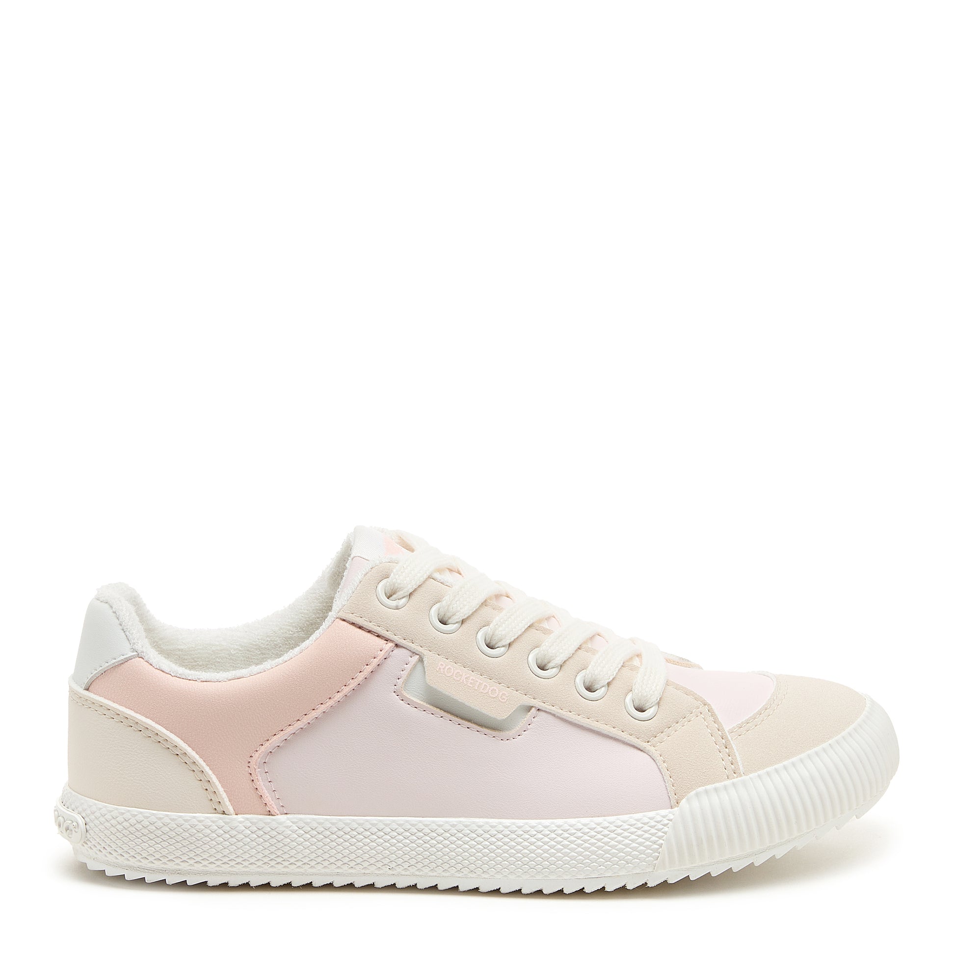 Pink and white sneaker on a white background