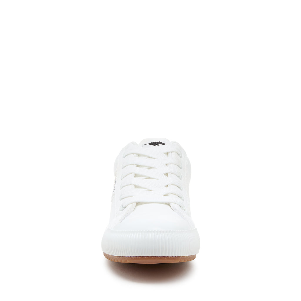 White women's sneaker with Rocket Dog comfort, playful style