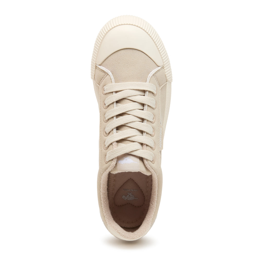 Cream women's sneaker with Rocket Dog comfort, playful style
