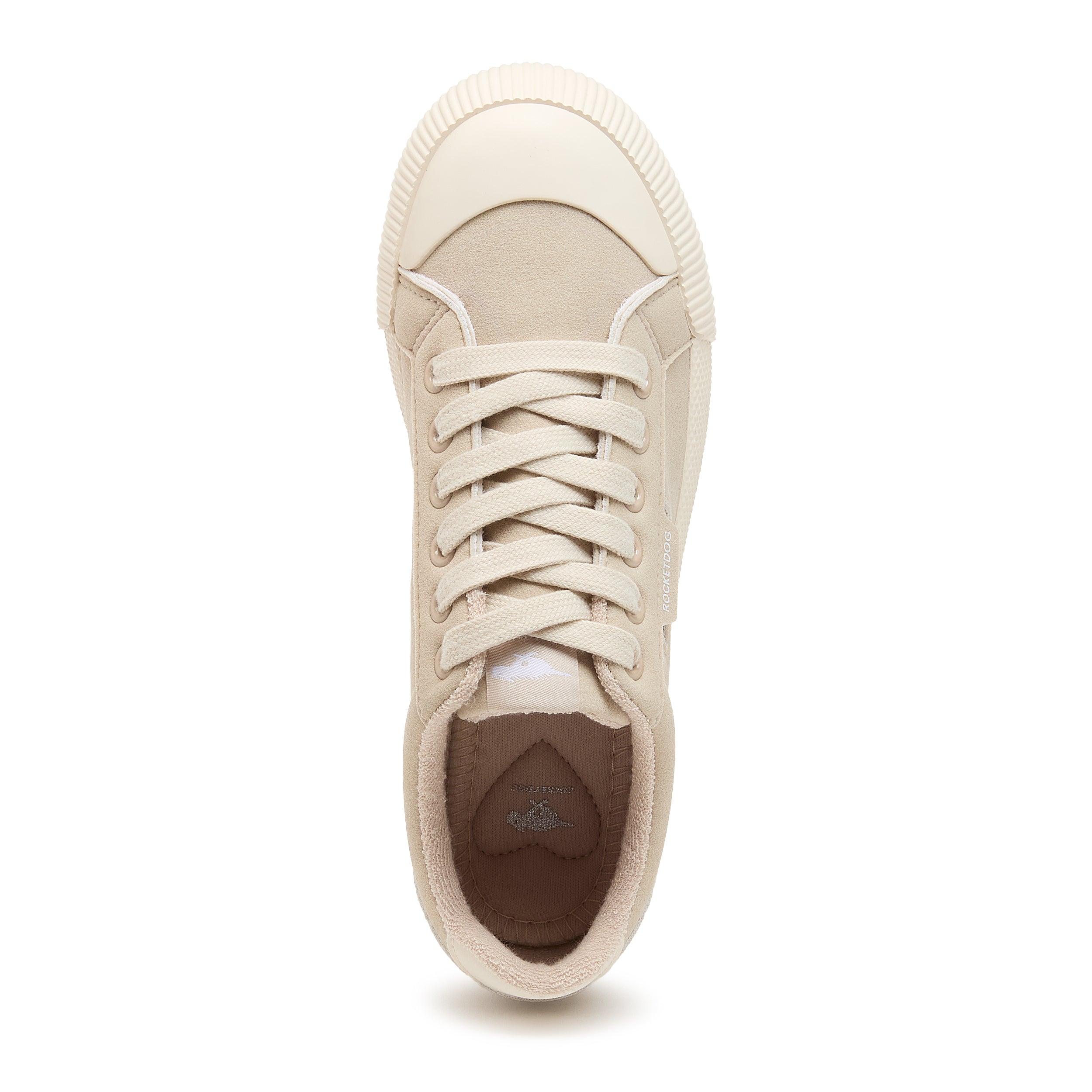 Cream women's sneaker with Rocket Dog comfort, playful style