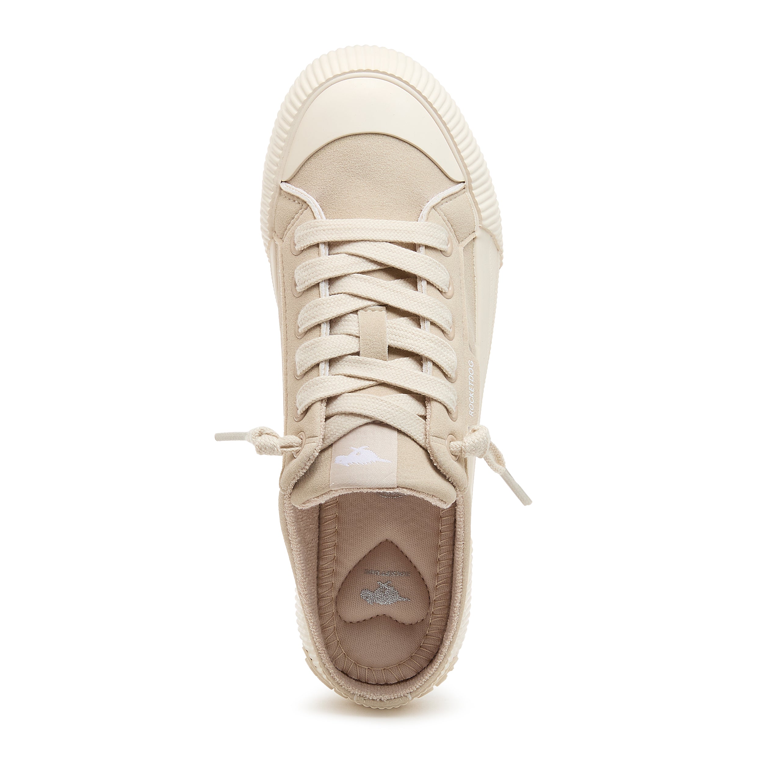 Cream women's sneaker with Rocket Dog comfort, playful style