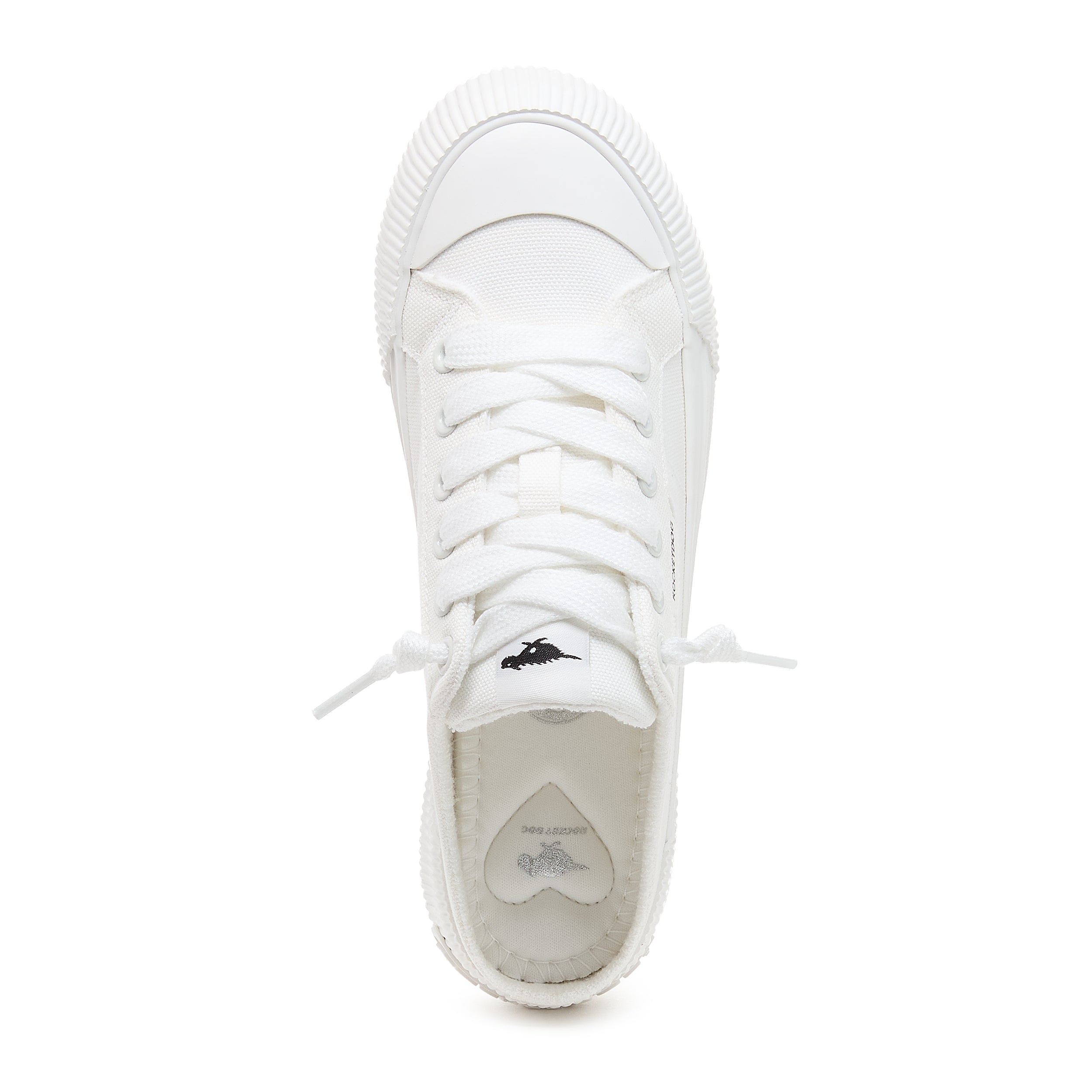White women's sneaker with Rocket Dog comfort, playful style