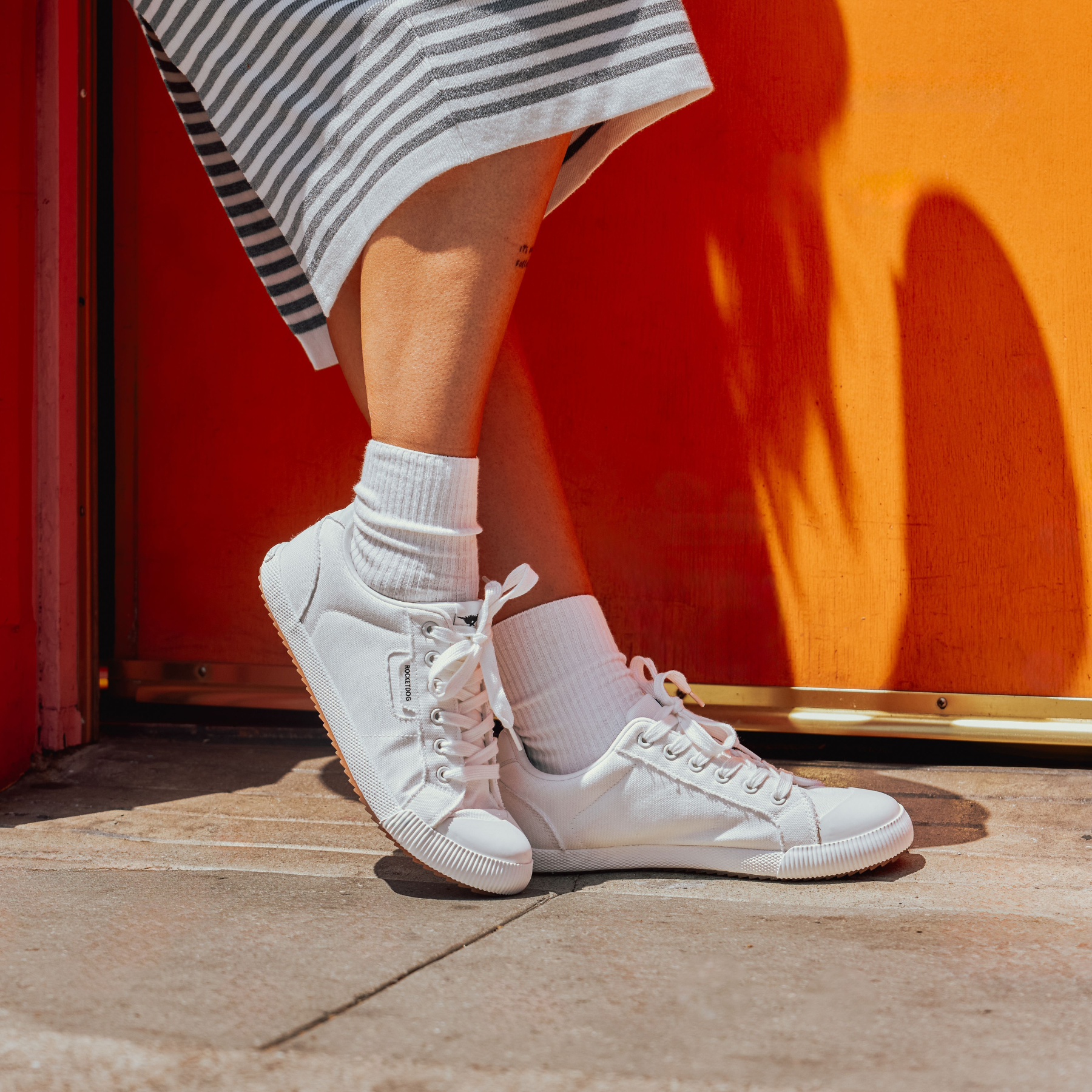 Women's white sneaker, playful and comfortable – Rocket Dog Cheery