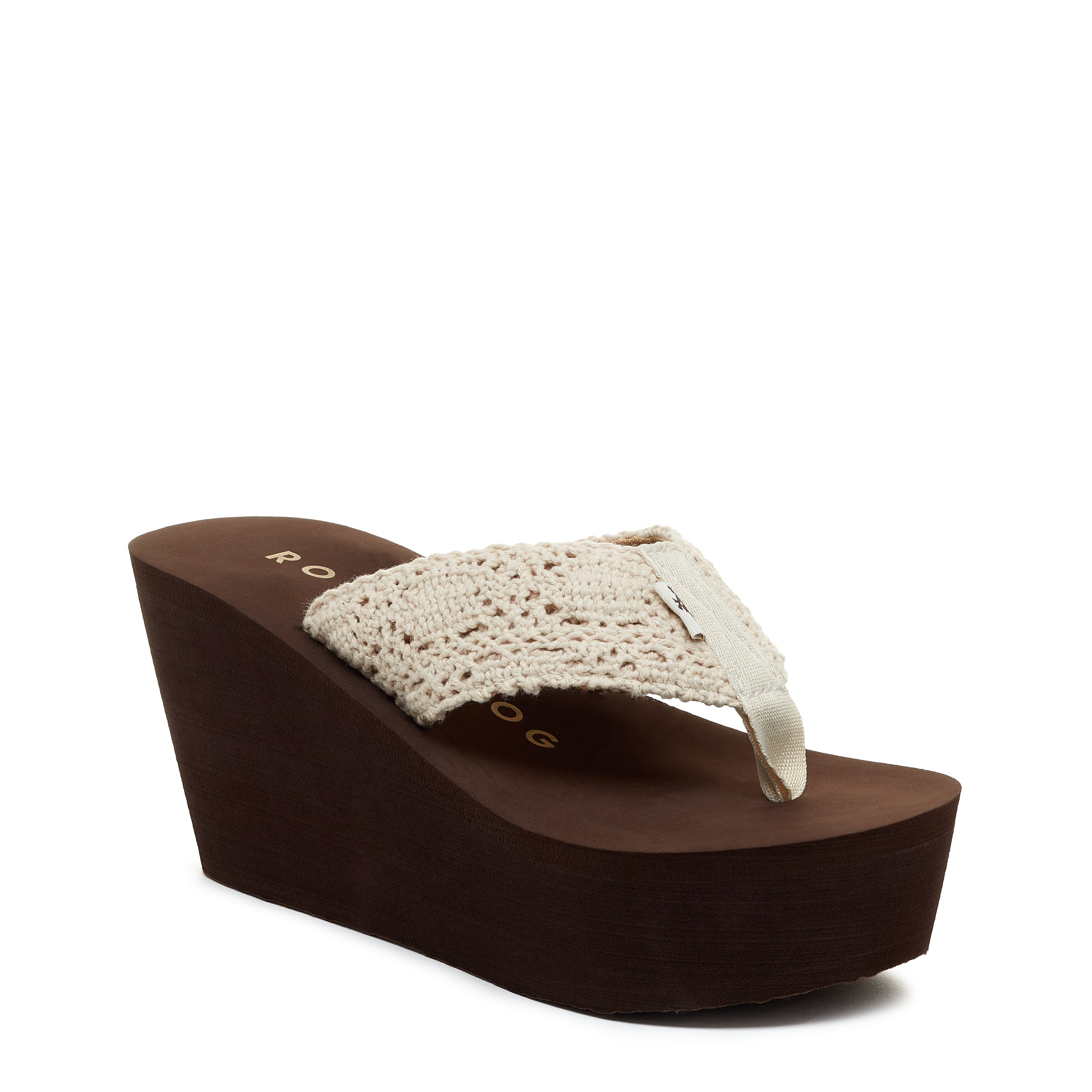 Women's natural crochet flip flop, casual and comfortable – Rocket Dog Diver