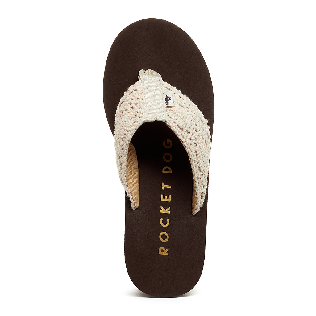 Rocket Dog Diver natural crochet flip flop, casual women's footwear