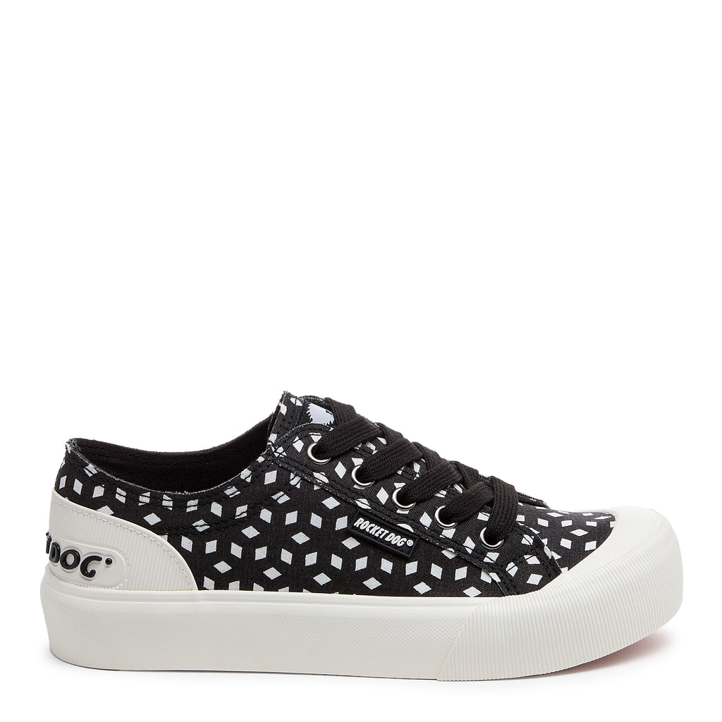 Rocket Dog Jazzin black sneaker, women's playful shoe