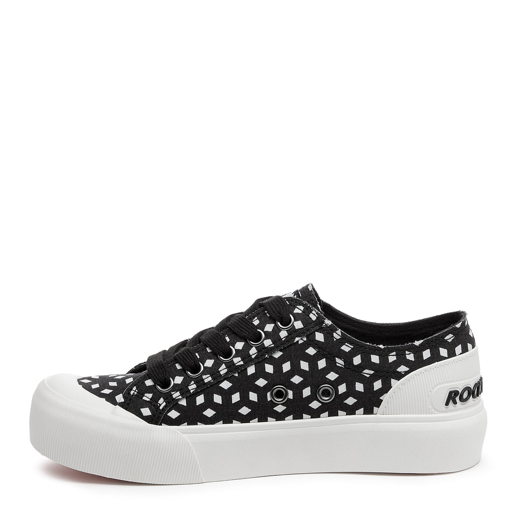 Black sneaker with cushioned footbed, women's playful style – Rocket Dog Jazzin