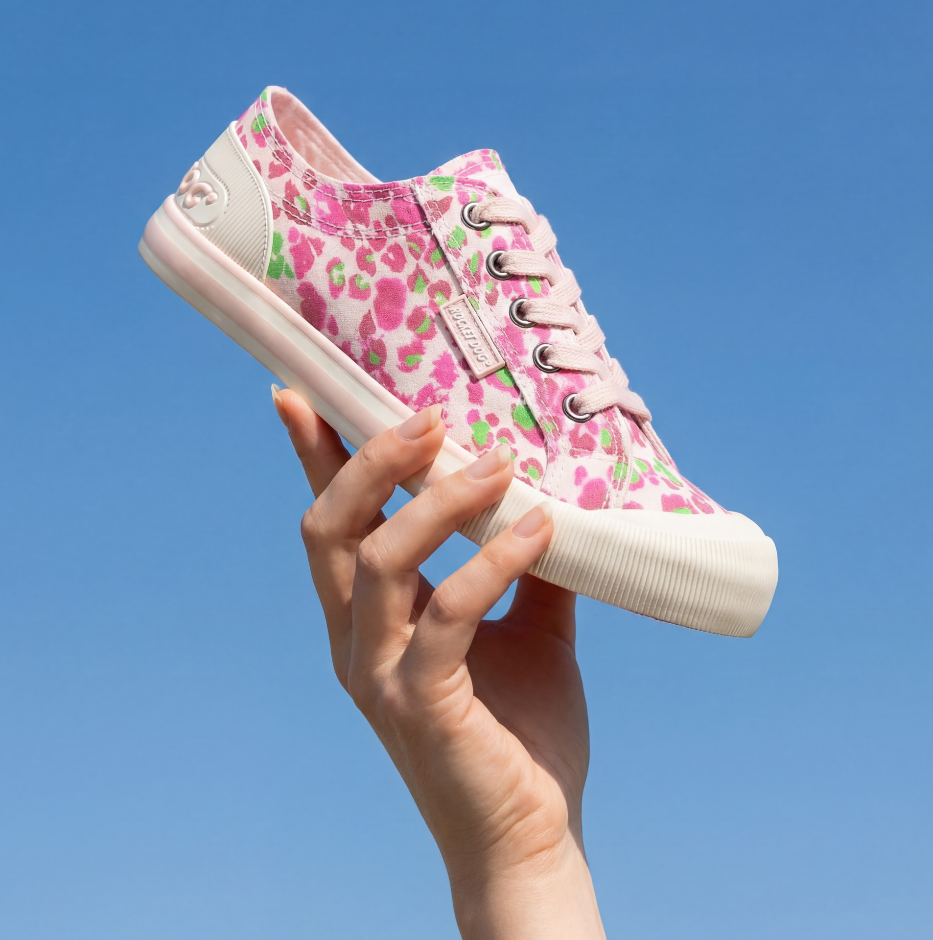 Rocket Dog Jazzin pink spots sneaker, women's playful shoe