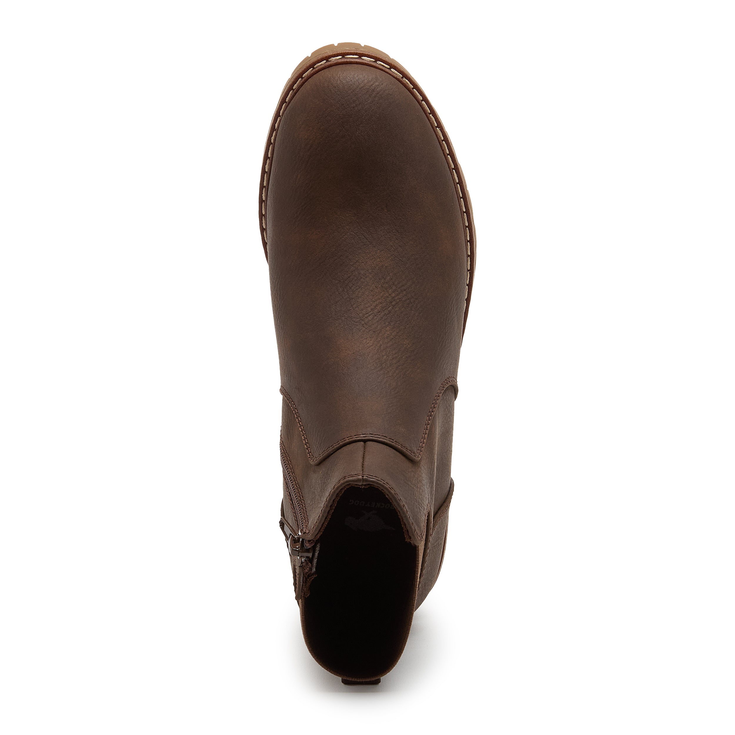 Brown women's bootie with Rocket Dog comfort, casual style