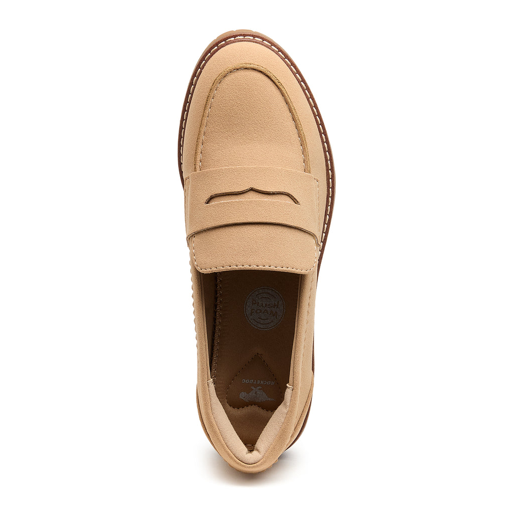 Taupe women's loafer with Rocket Dog comfort, casual style