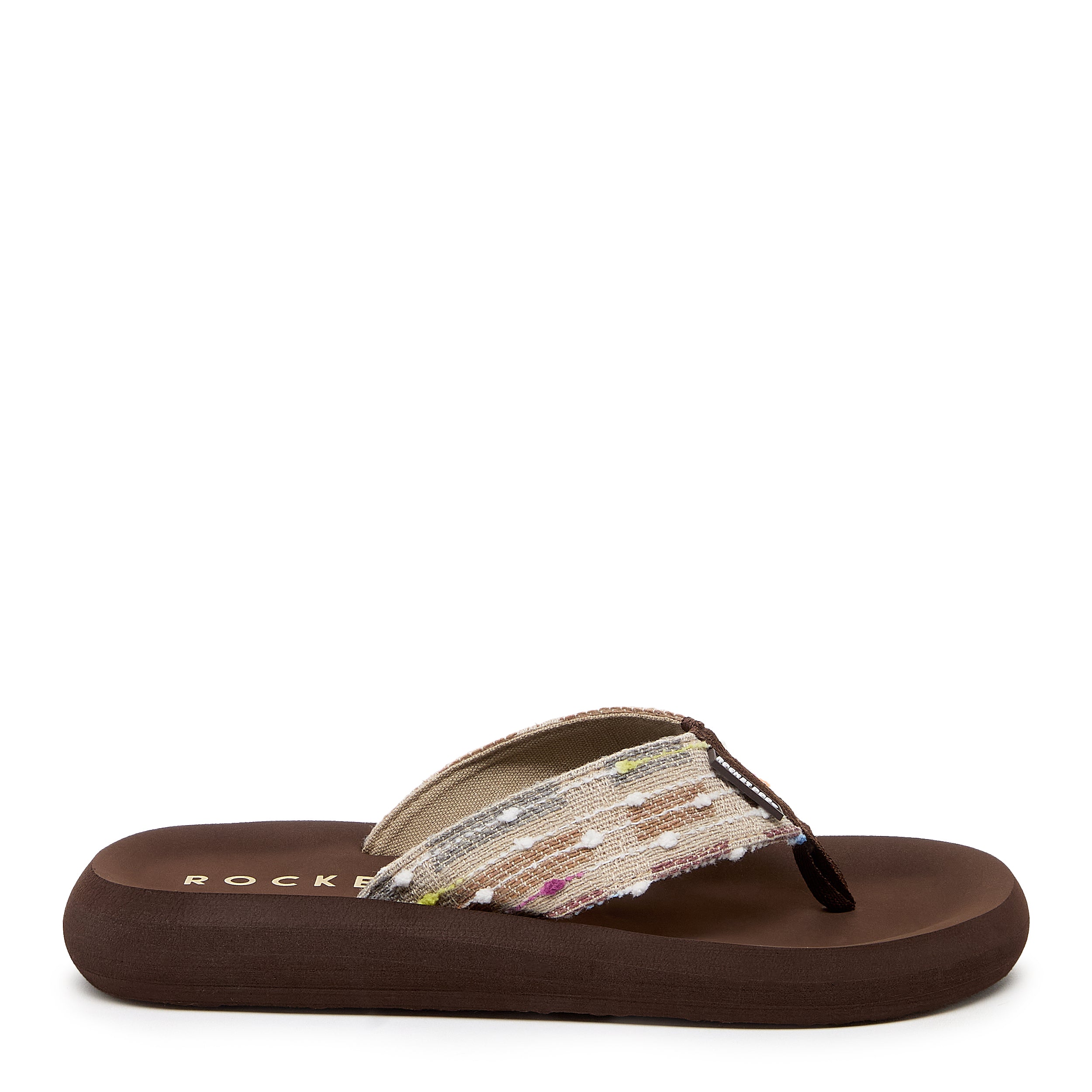 Rocket Dog Spotlight brown woven flip flop, women's casual shoe