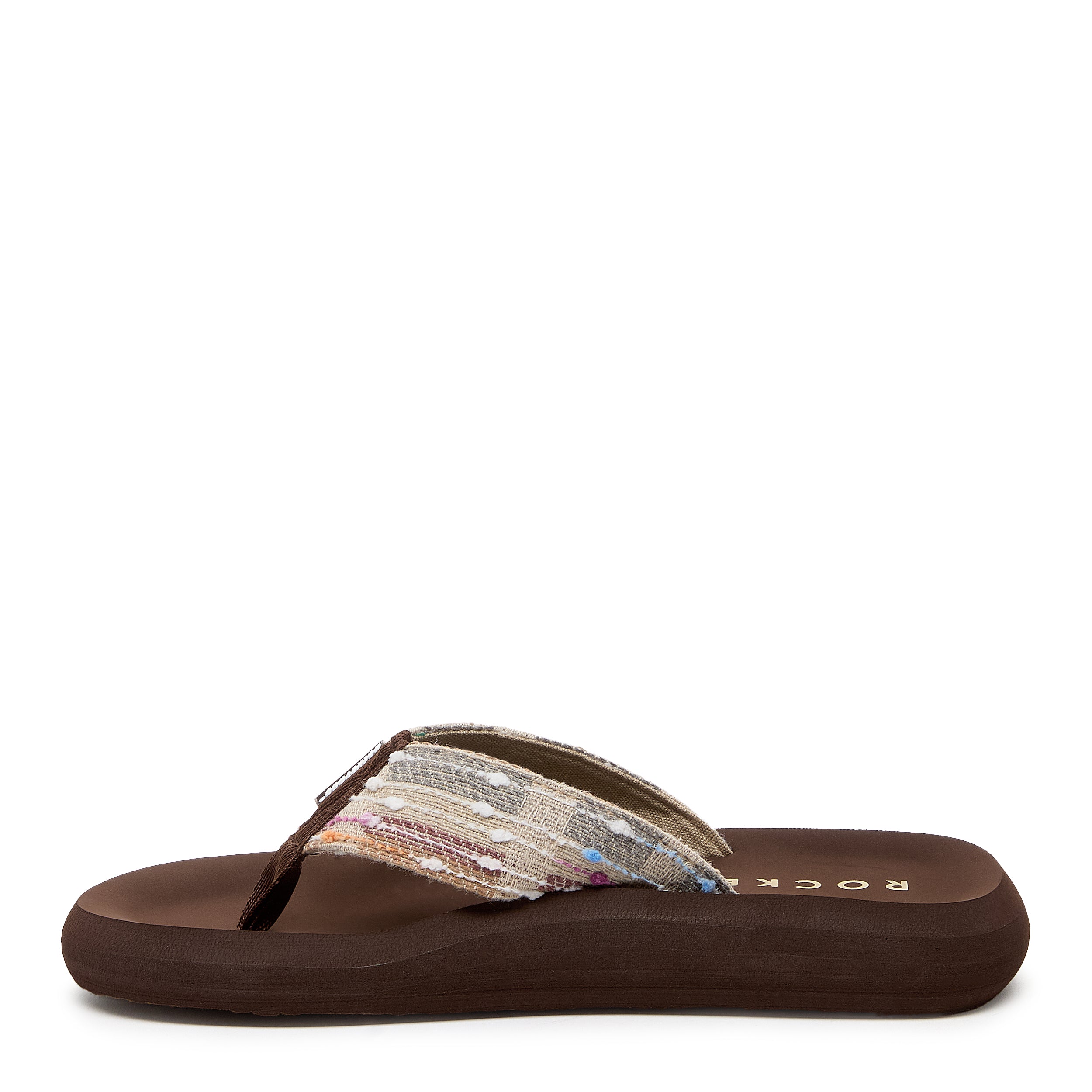 Women's brown woven flip flop, casual and comfortable – Rocket Dog Spotlight