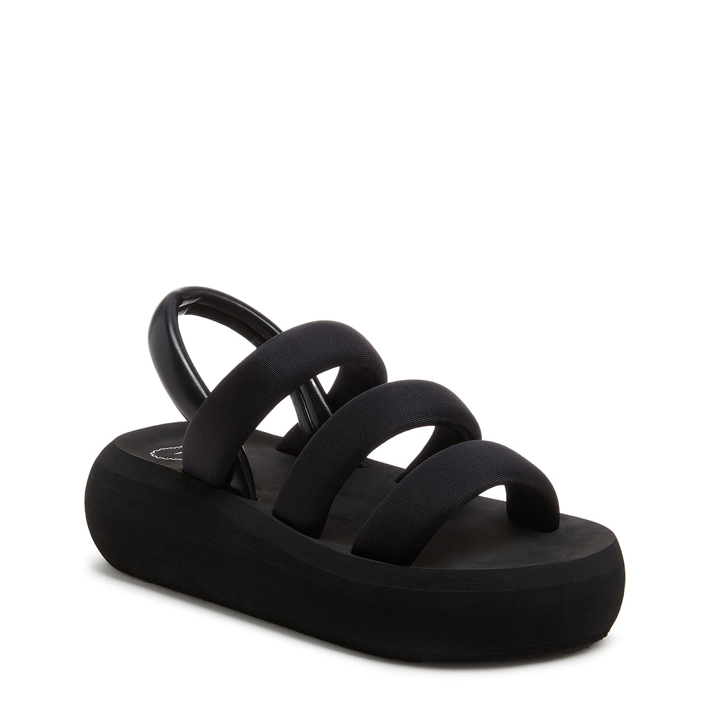 Women's black sandal, everyday and comfortable – Rocket Dog Smile