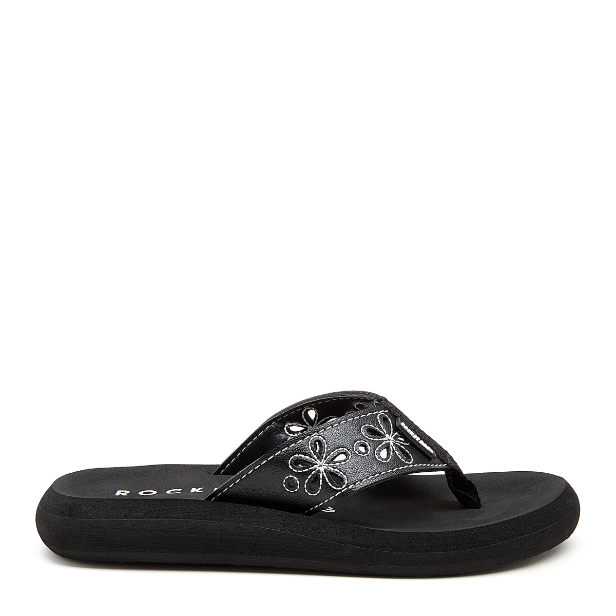 Rocket Dog Sunset black stitch flip flop, women's casual shoe