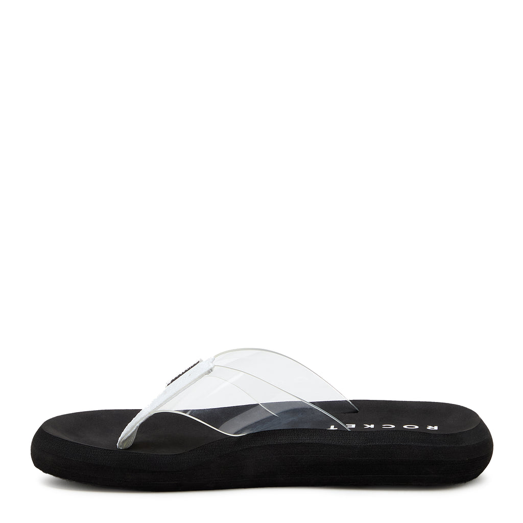 Clear flip flop with cushioned footbed, women's casual style – Rocket Dog Sunset