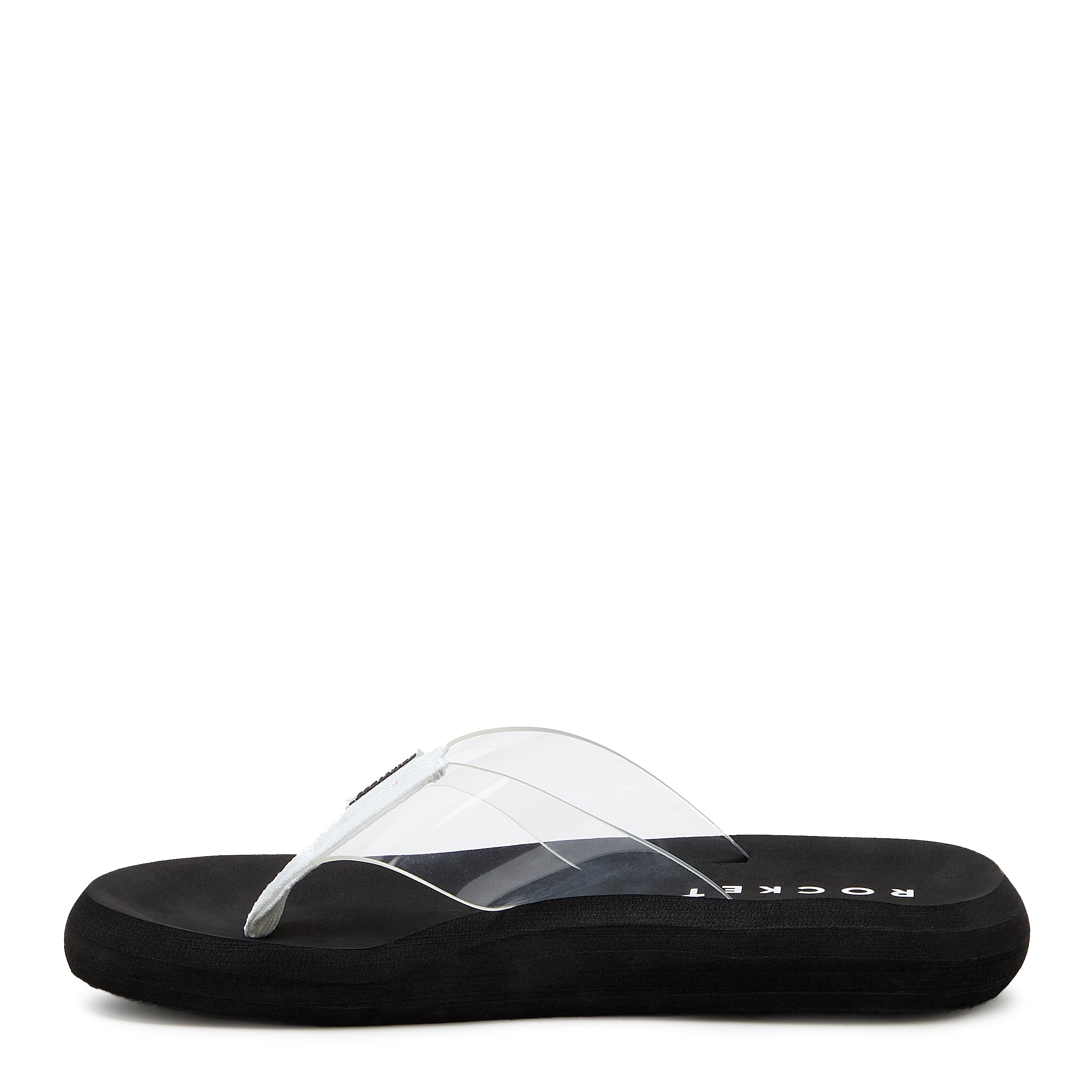 Clear flip flop with cushioned footbed, women's casual style – Rocket Dog Sunset