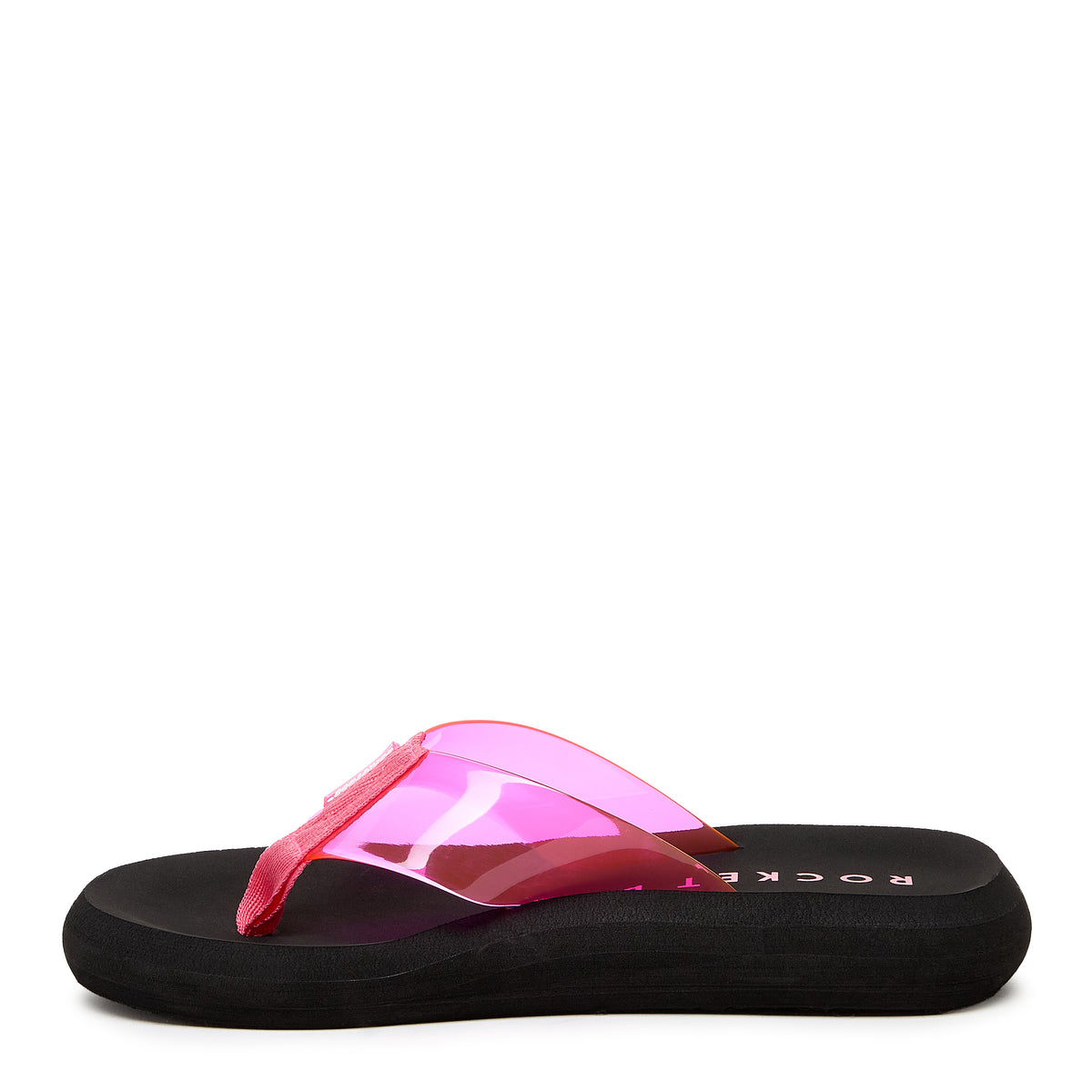 Clear flip flop with cushioned footbed, women's casual style – Rocket Dog Sunset