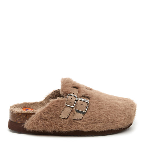 Abel Plus Fuzzy Taupe Mule