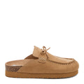 Side view of the Rocket Dog Aleena Tan mule with bow tie detail and EVA flatform