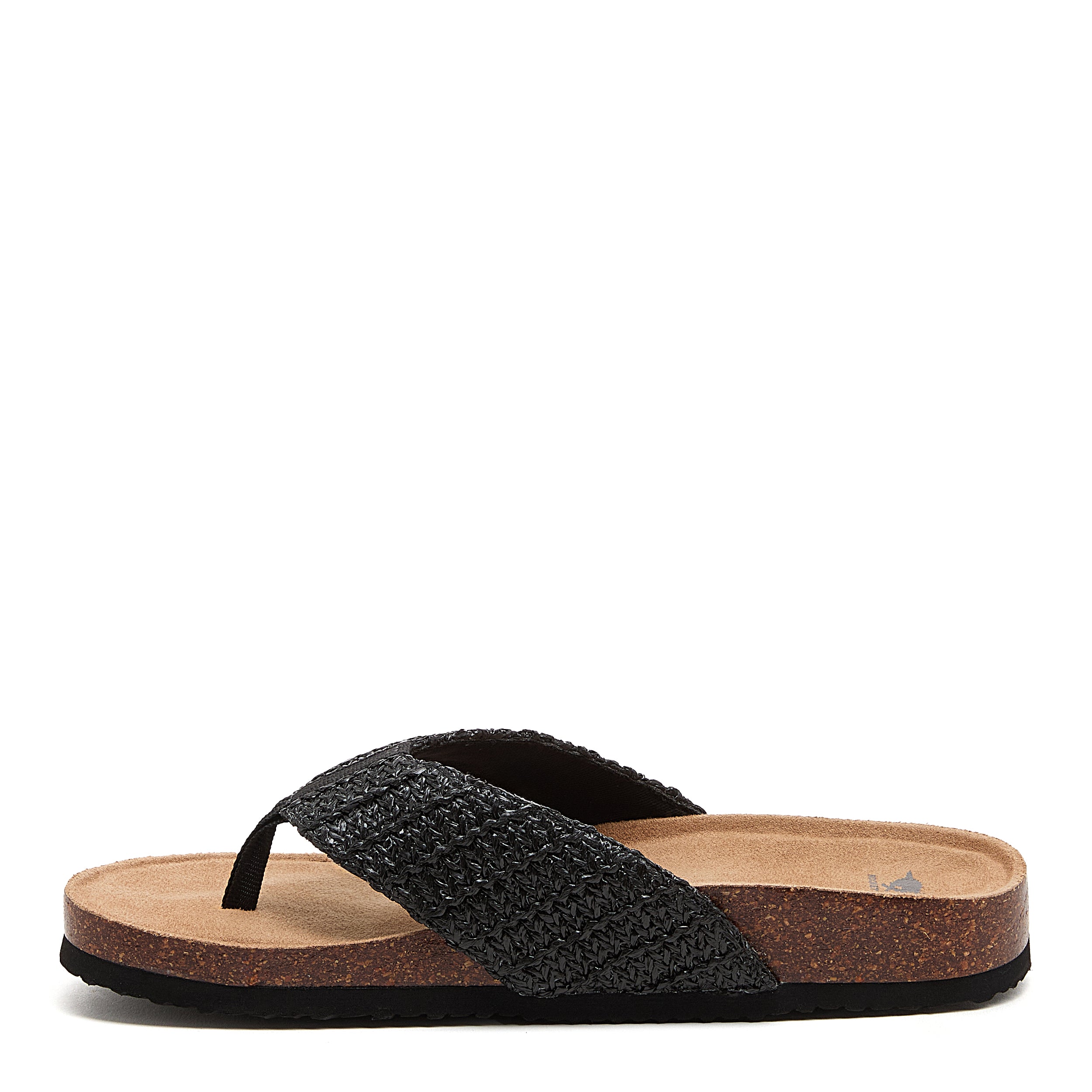 Black flip flop with cushioned footbed, women's casual style – Rocket Dog Aloha