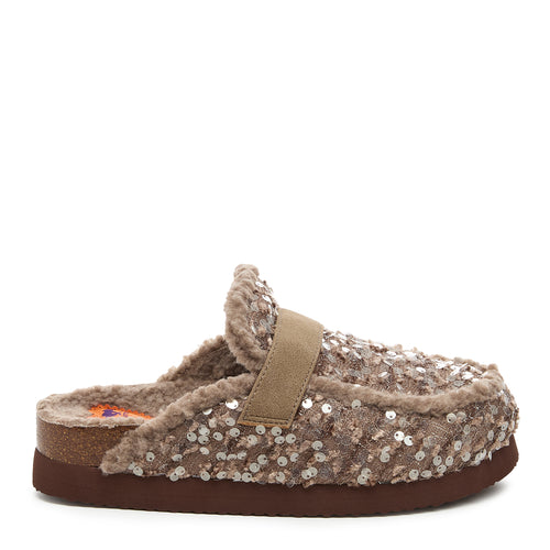 Artic Brown Sequin Mule