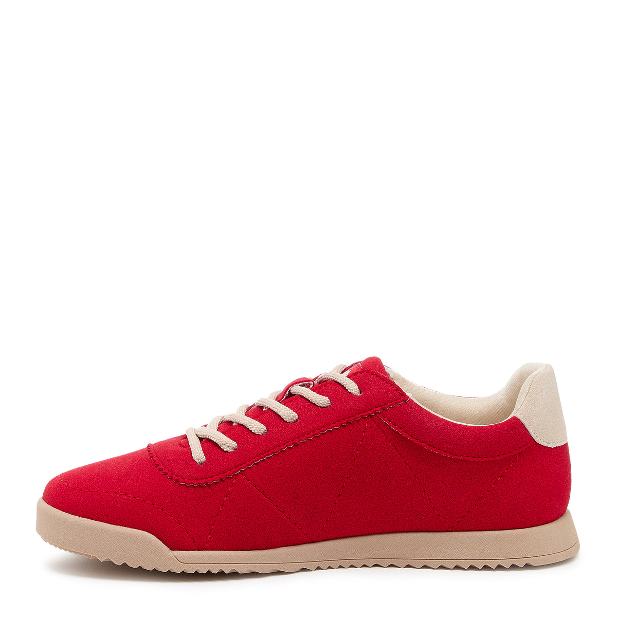 Red sneaker with cushioned footbed, women's playful style – Rocket Dog Bertie