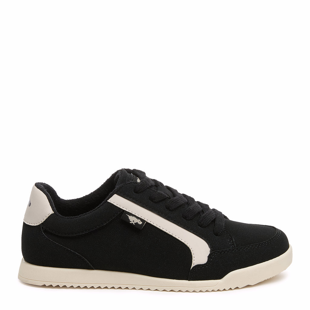 Rocket Dog Bolt black suede sneaker, women's playful shoe