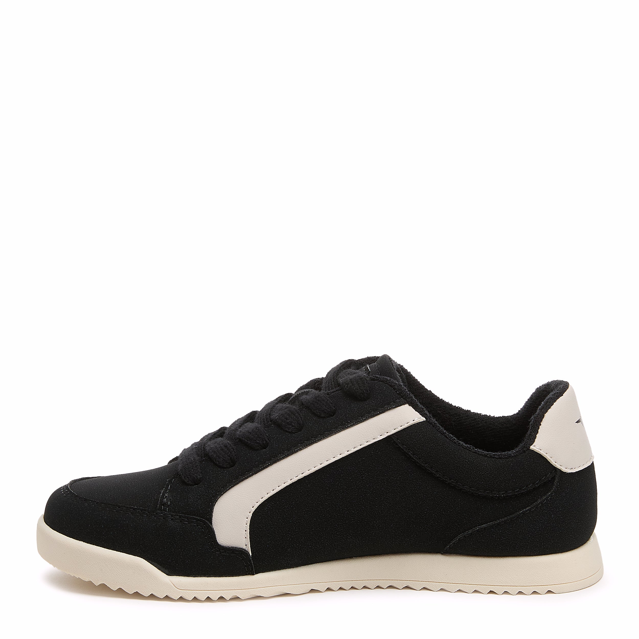 Rocket Dog Bolt women's black suede sneaker, playful slip-on