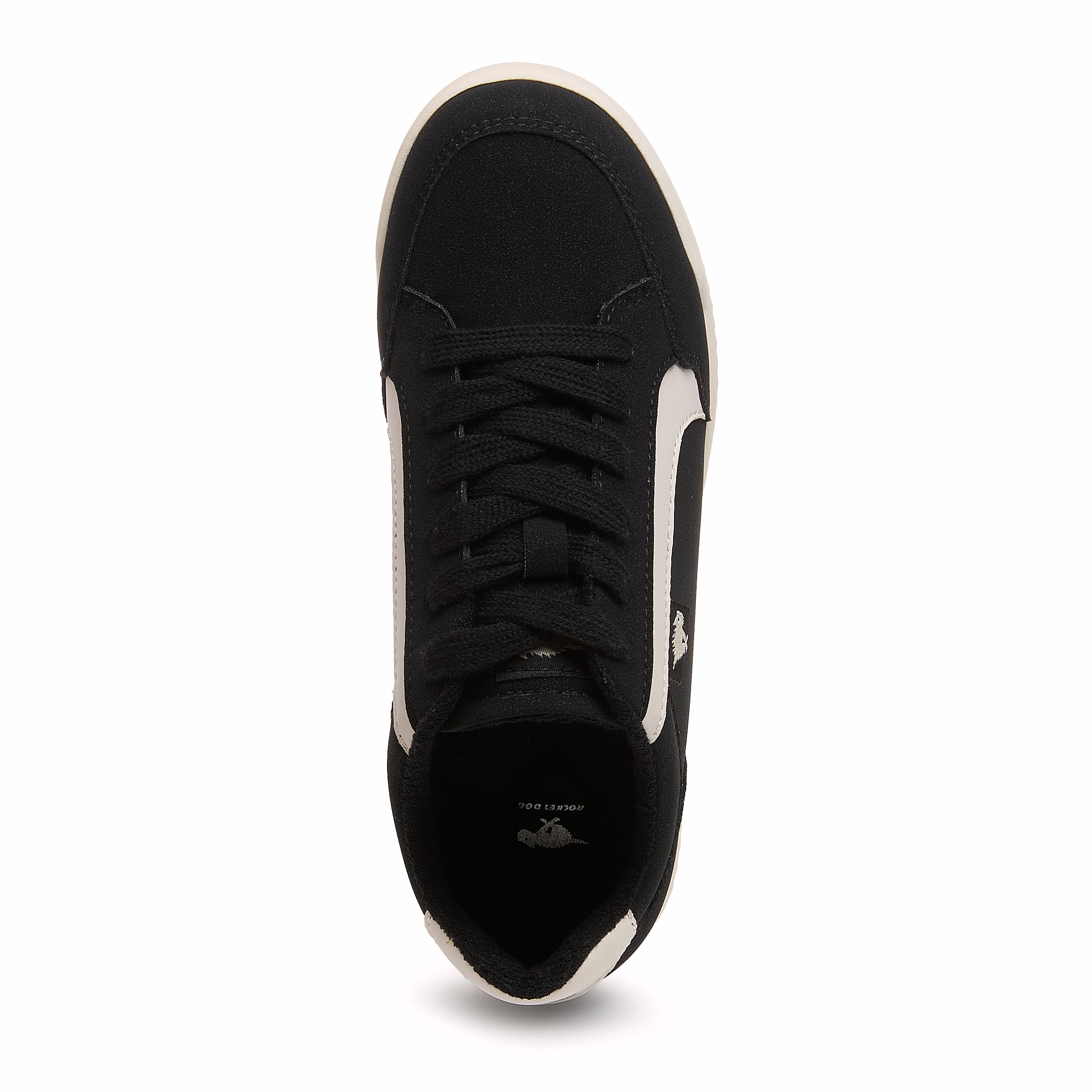 Rocket Dog Bolt black suede sneaker, playful women's footwear