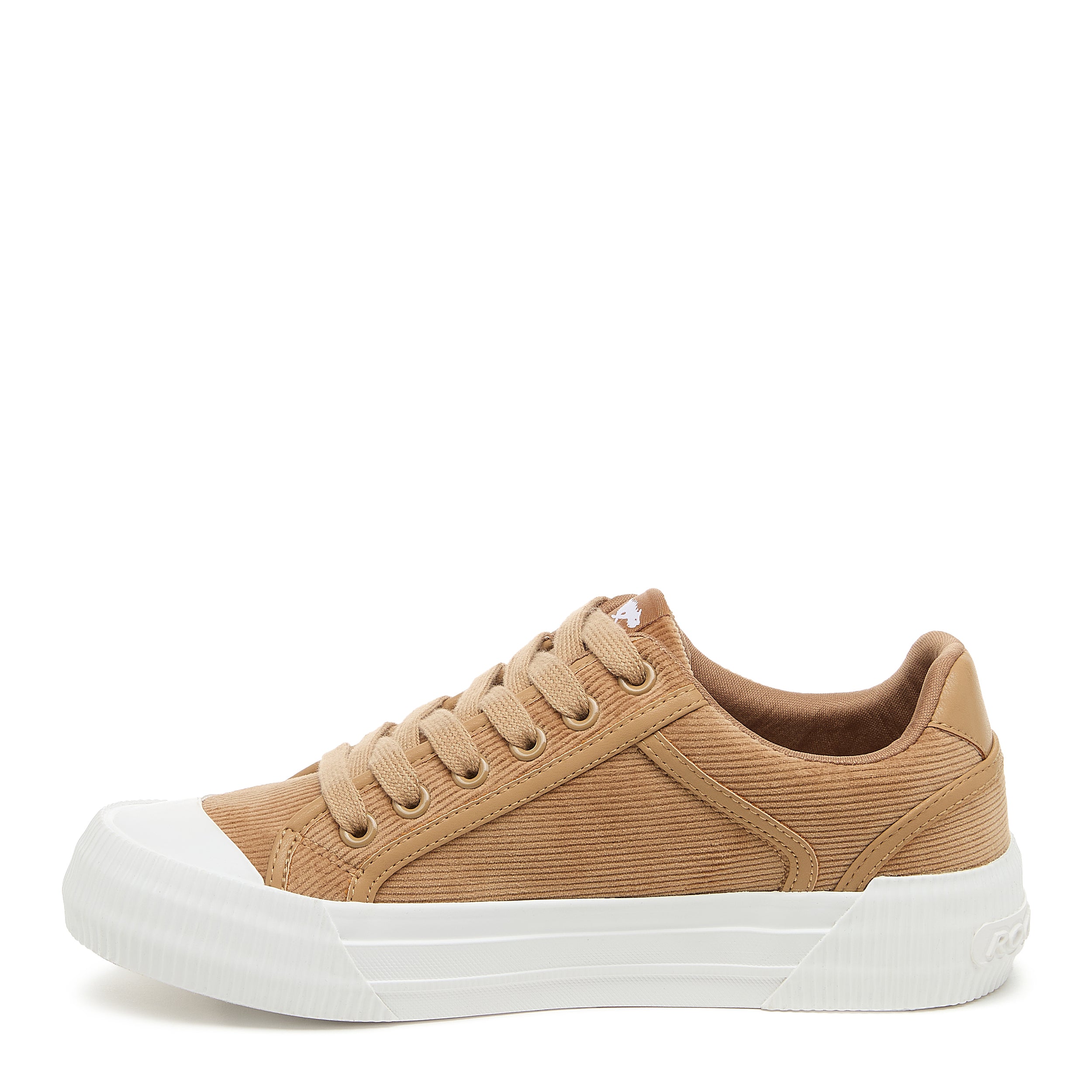 Tan corduroy sneaker with cushioned footbed, women's playful style – Rocket Dog Cheery