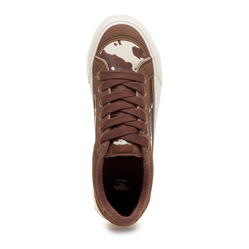 Cheery Brown Cow Print Sneakers