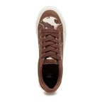 Cheery Brown Cow Print Sneakers