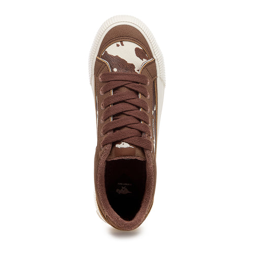 Cheery Brown Cow Print Sneakers