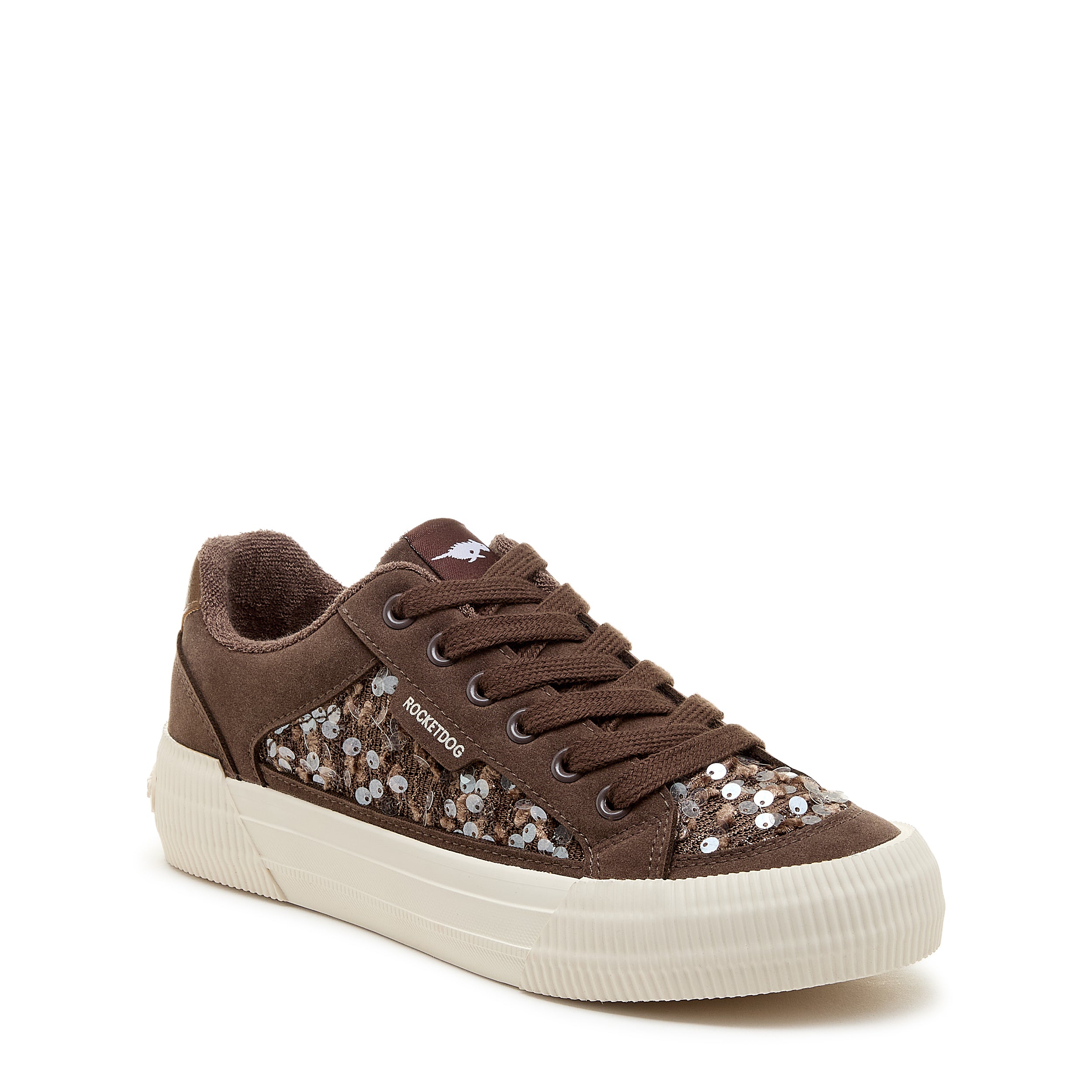 Brown sneaker with cushioned footbed, women's playful style – Rocket Dog Cheery