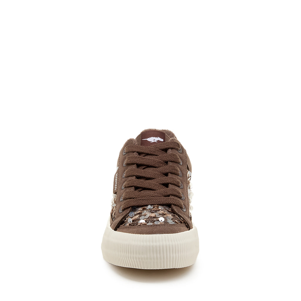 Brown women's sneaker with Rocket Dog comfort, playful style