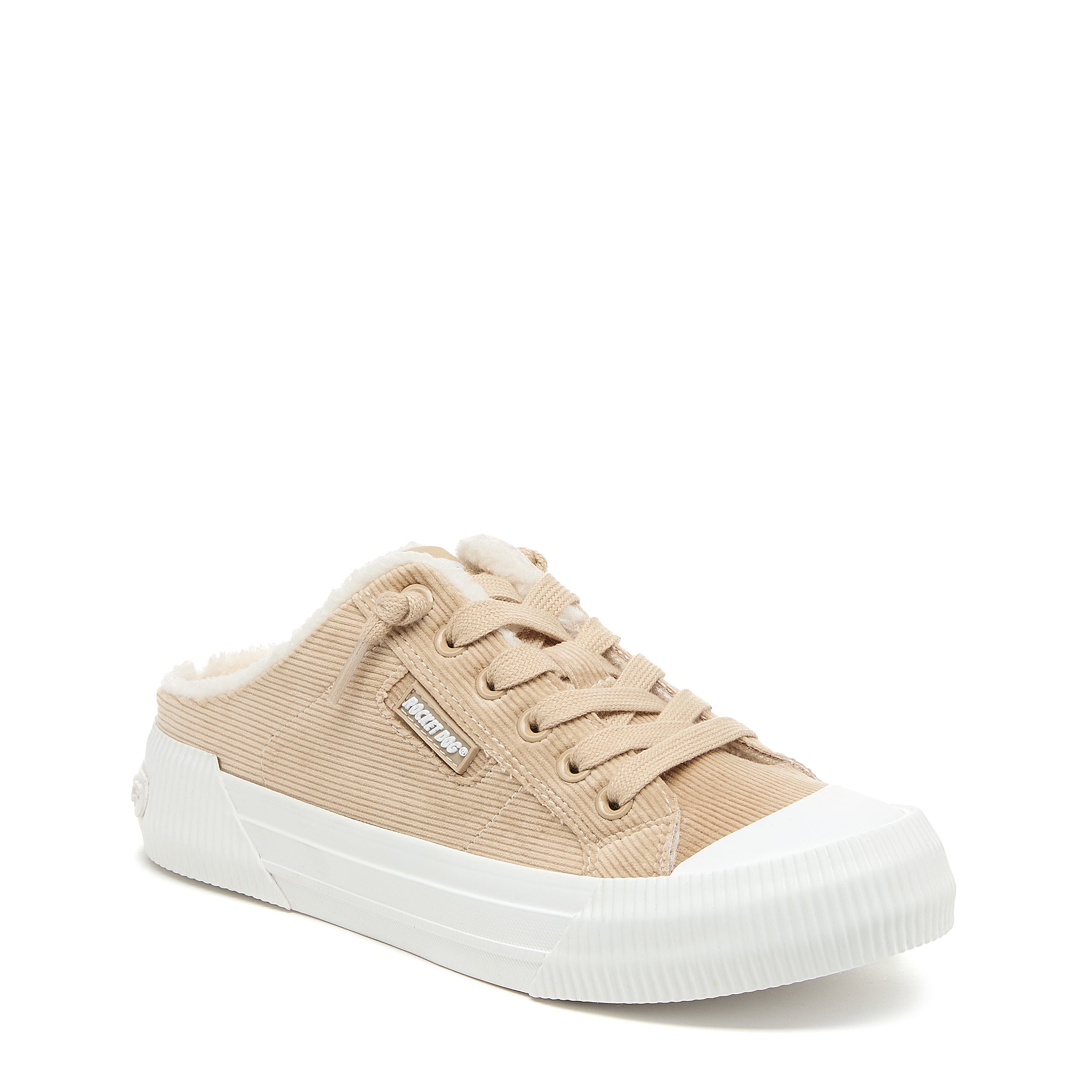 Natural corduroy sneaker with cushioned footbed, women's playful style – Rocket Dog Cheery