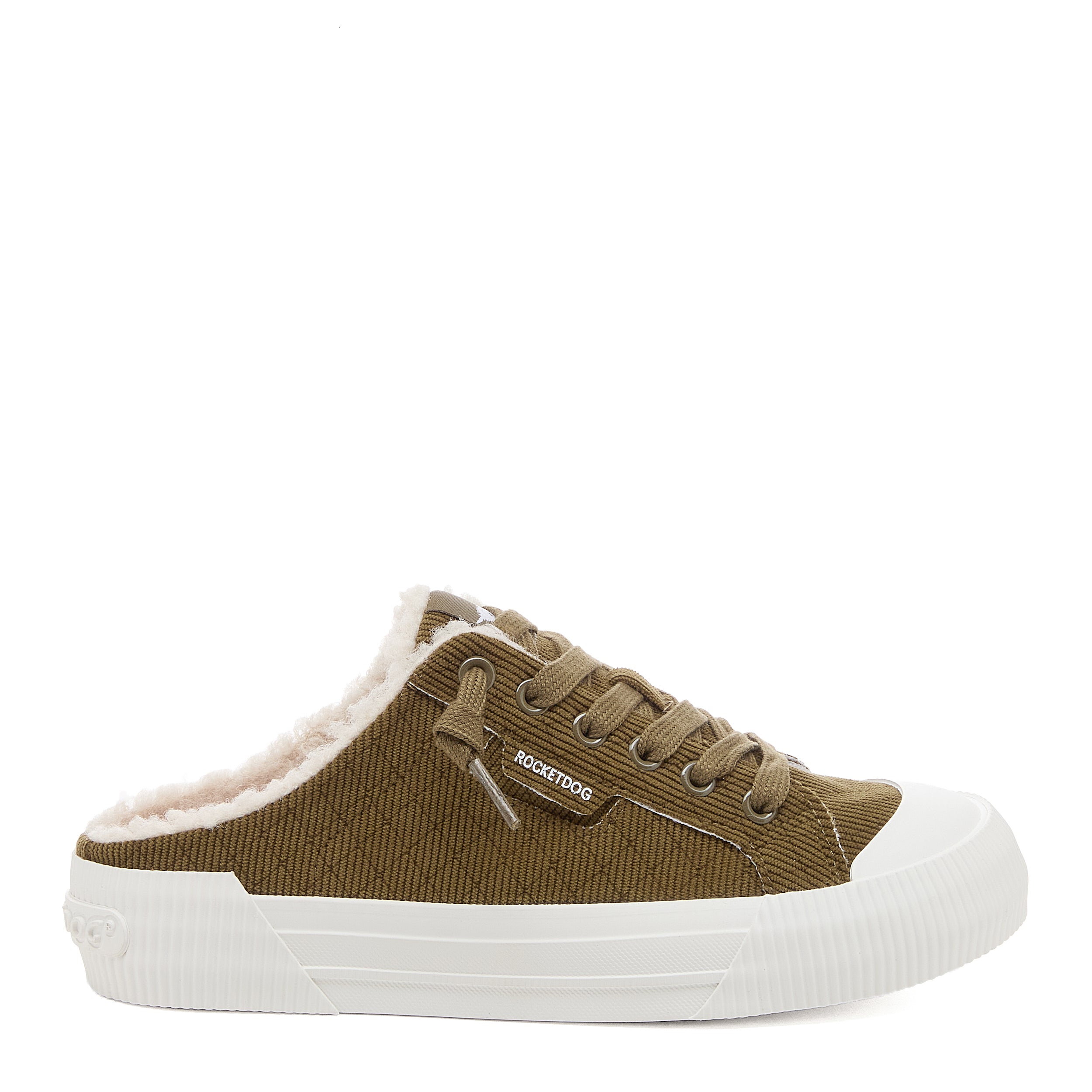 Cheery Olive Corduroy Mule Sneakers
