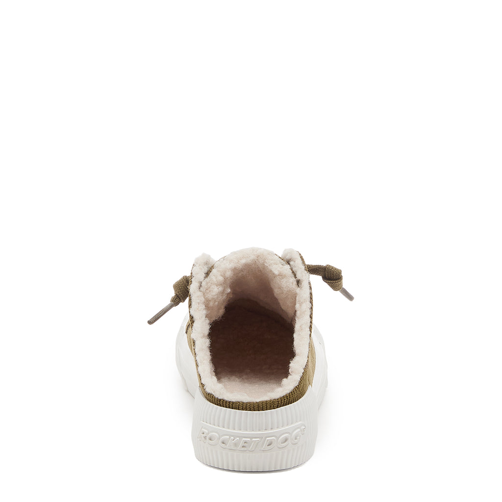 Cheery Olive Corduroy Mule Sneakers