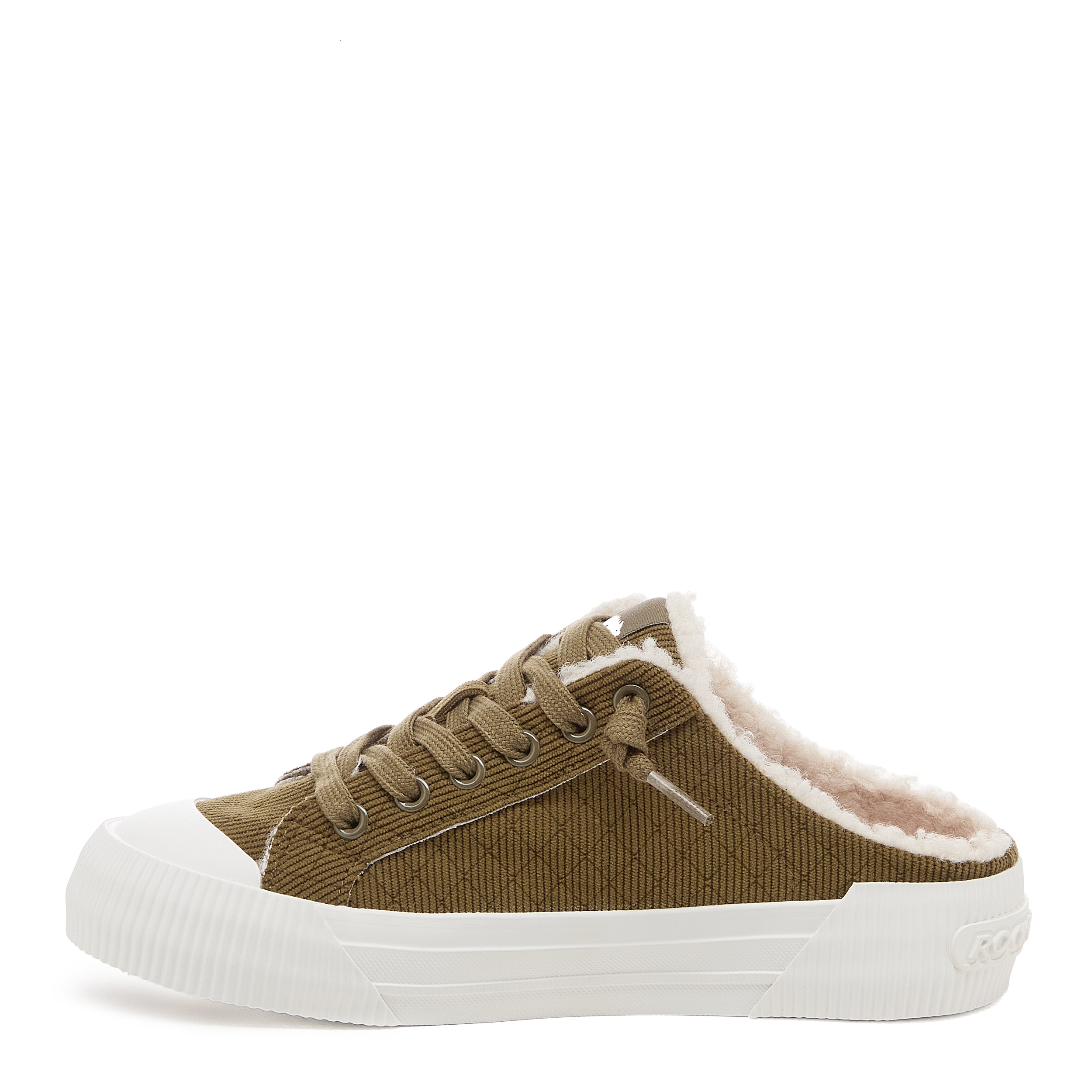 Cheery Olive Corduroy Mule Sneakers