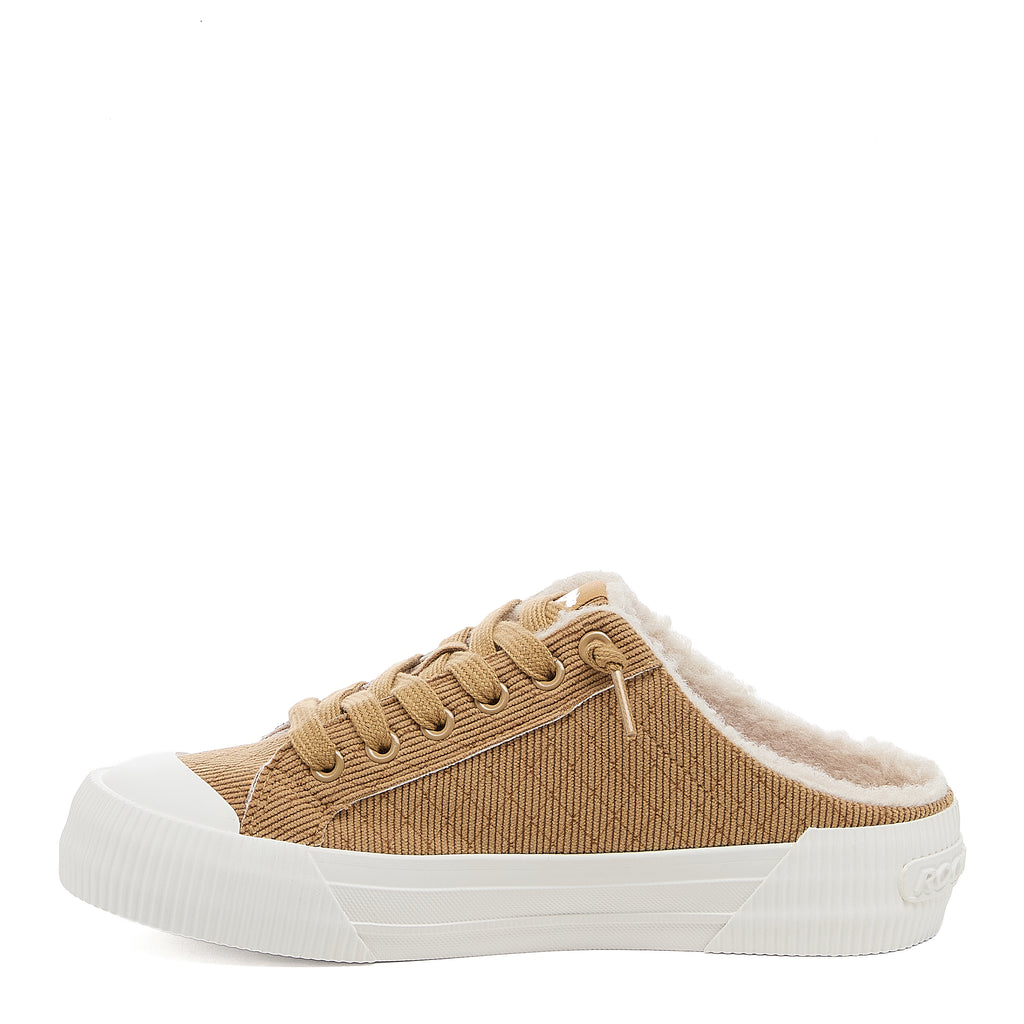 Cheery Tan Corduroy Mule Sneakers