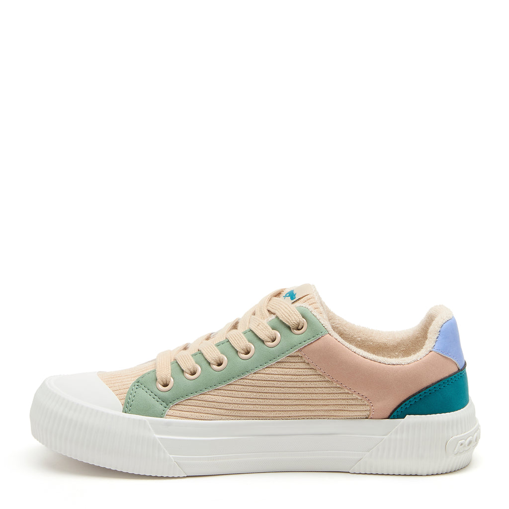 Color block sneaker with cushioned footbed, women's playful style – Rocket Dog Cheery