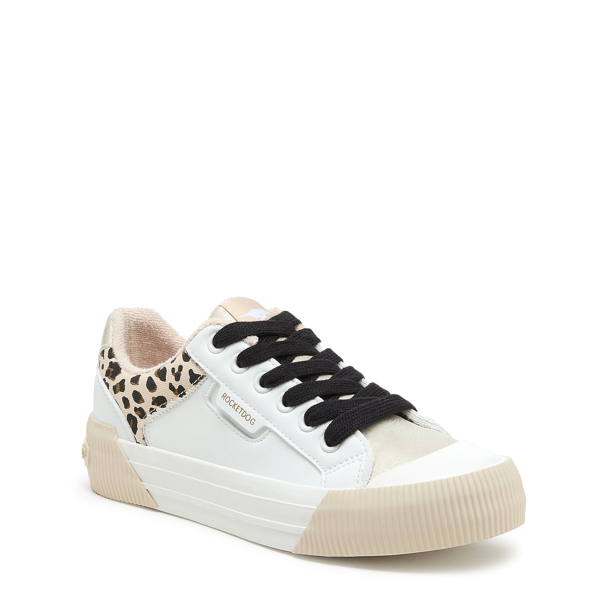 Cheery White Leopard Combo Color Block Sneakers