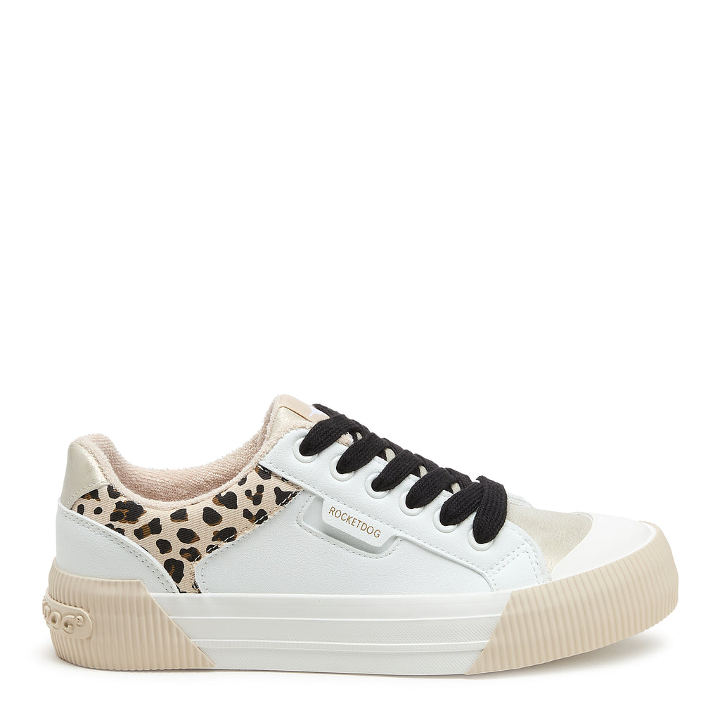 Cheery White Leopard Combo Color Block Sneakers