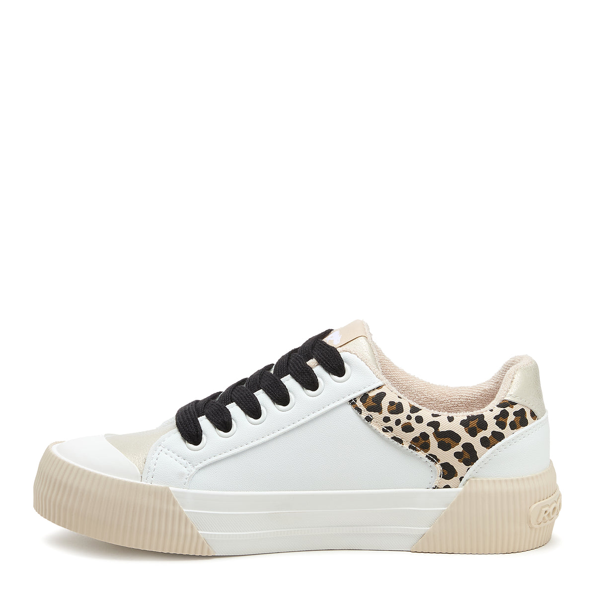 Cheery White Leopard Combo Color Block Sneakers
