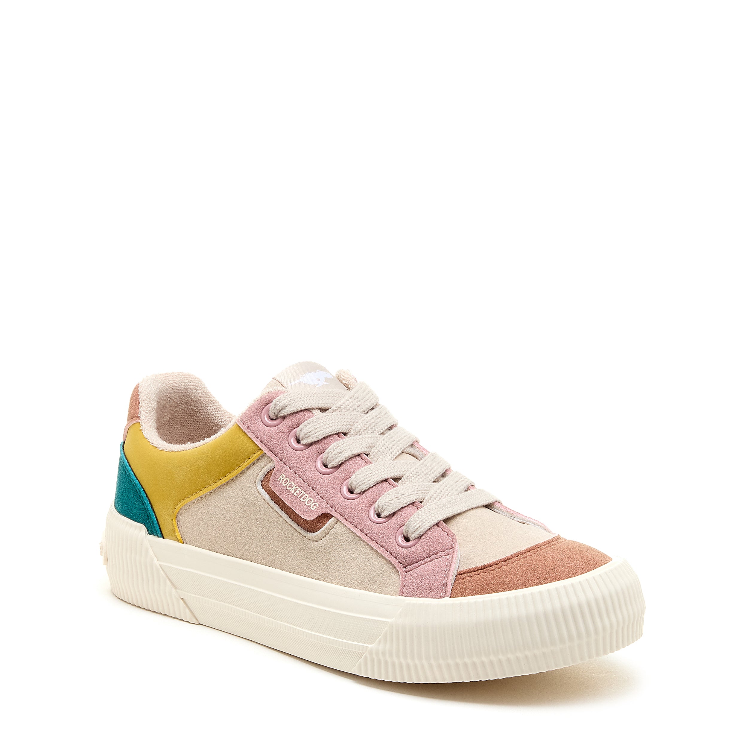 Color block sneaker with cushioned footbed, women's playful style – Rocket Dog Cheery