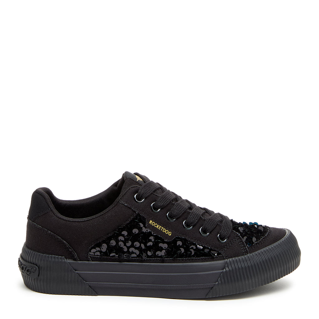 Rocket Dog Cheery black sneaker, women's playful shoe