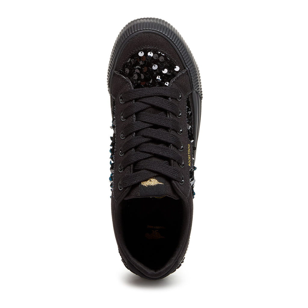 Rocket Dog Cheery black sneaker, playful women's footwear