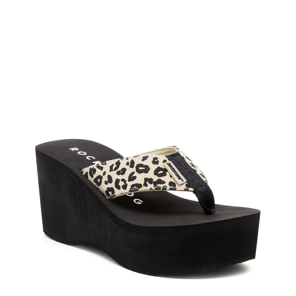 Women's leopard platform flip flop, casual and comfortable – Rocket Dog Crush