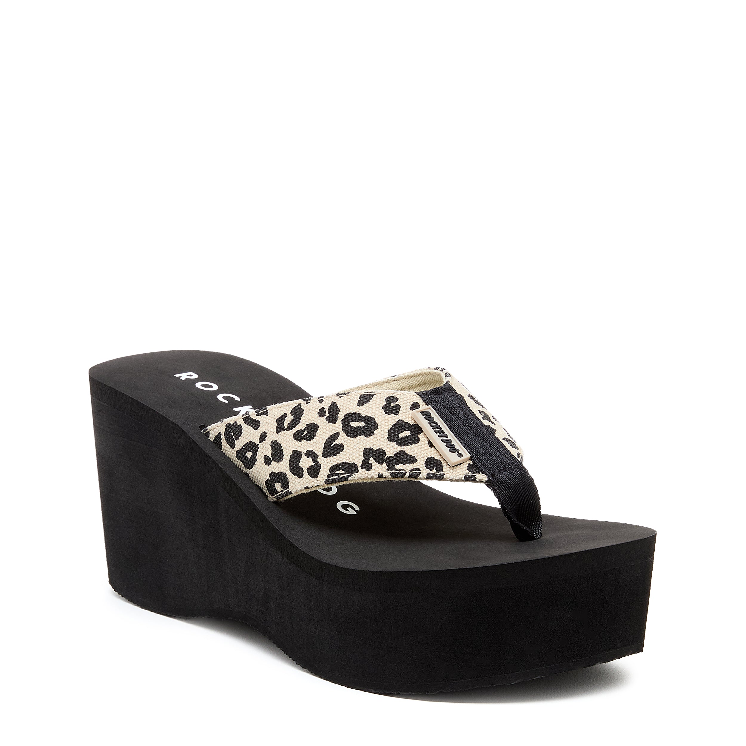 Women's leopard platform flip flop, casual and comfortable – Rocket Dog Crush